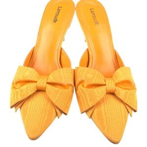 Larroude Orange Bow Mules - Never Worn, NWOT